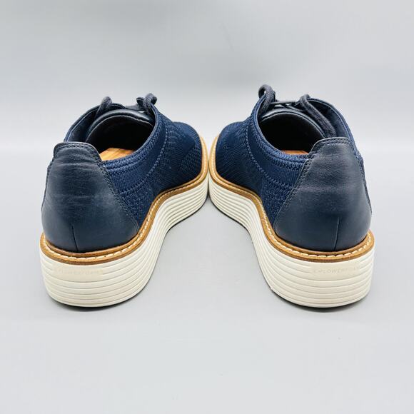 Cole Haan Shoes Womens 7 Blue Knit ZeroGrand Stitchlite Wingtip Oxford Sneakers - Picture 8 of 13